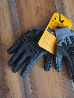 Carhartt Black and Gray Impact Grip Work Gloves
